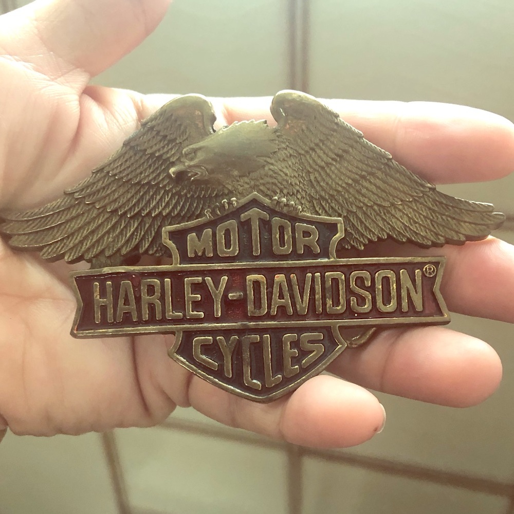 Harley Davidson Vintage Brass Belt Buckle